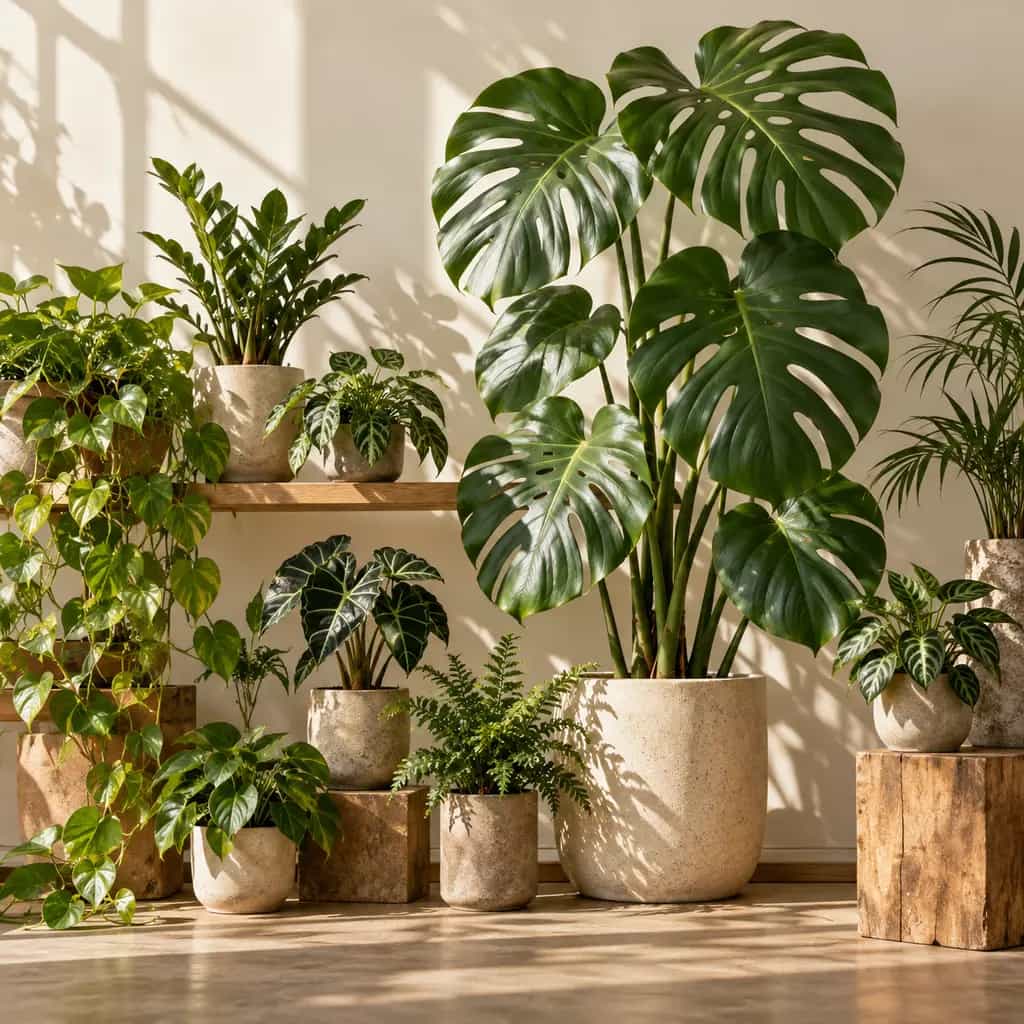 AI-generated botanical scene for a plant shop