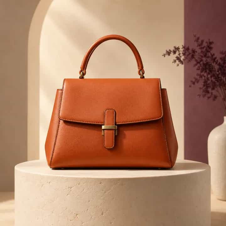 Handbag presented as a polished studio product photo